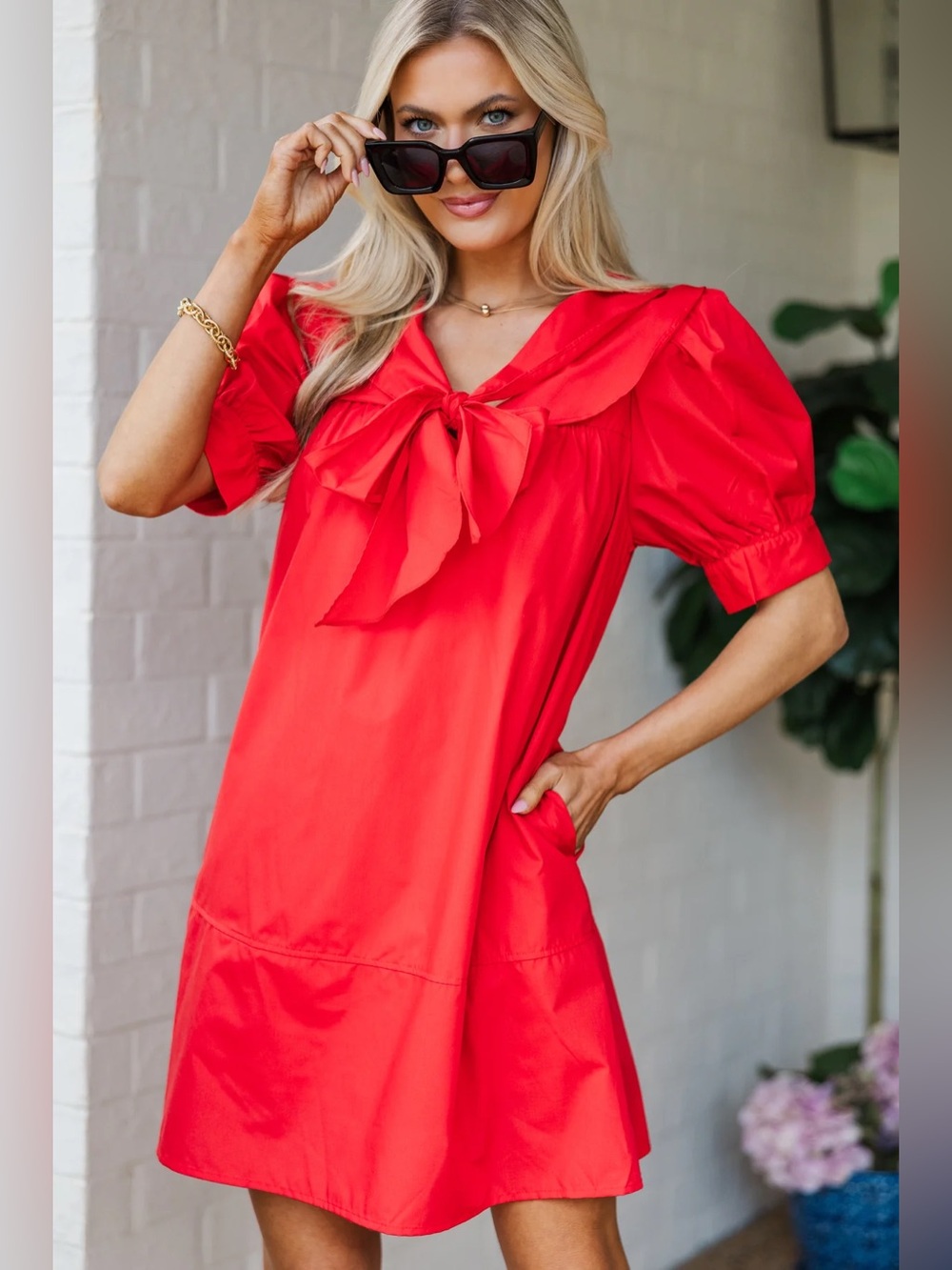 Entro Red Sailor Collar Mini Dress